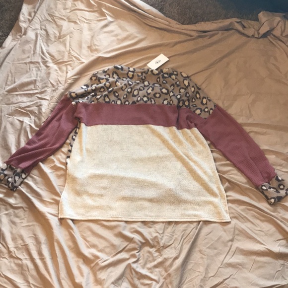 Leopard tan dark tan dustyrose ladies Large new w/tags soft light comfy CesFemme - Picture 5 of 7